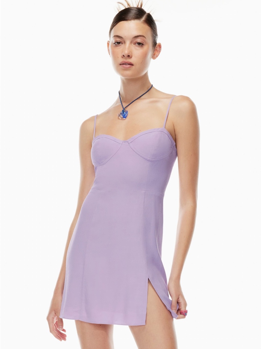 Sunday Best Viola Dress (White Spaghetti-Strap Slip Dress)